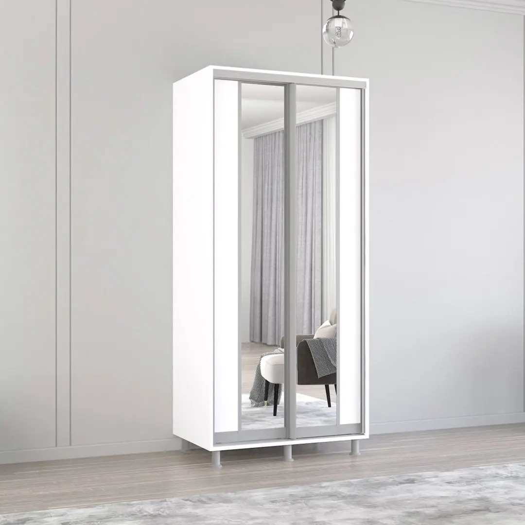 Dulap-cupe Mobildor Aron cu oglinda K2 100x230x60 (White)