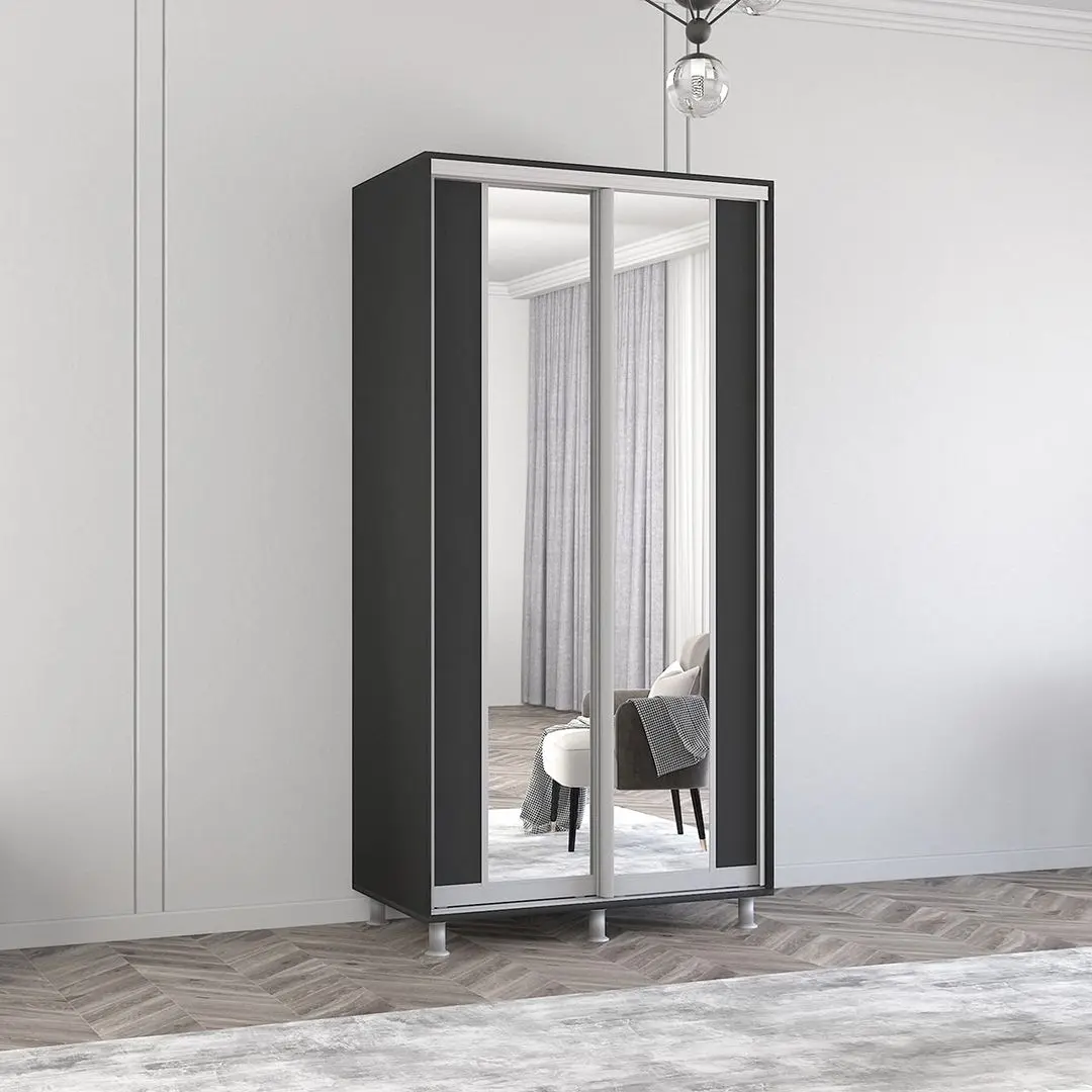 Dulap-cupe Mobildor Aron cu oglinda K2 100x240x60 (Anthracite)