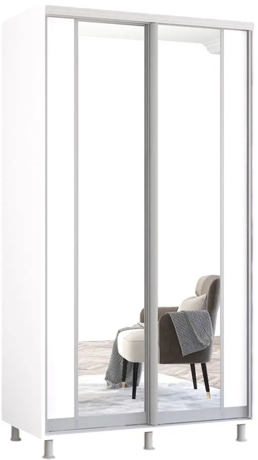Шкаф-купе Mobildor Aron с зеркалом K2 110x220x60 (White) - 2