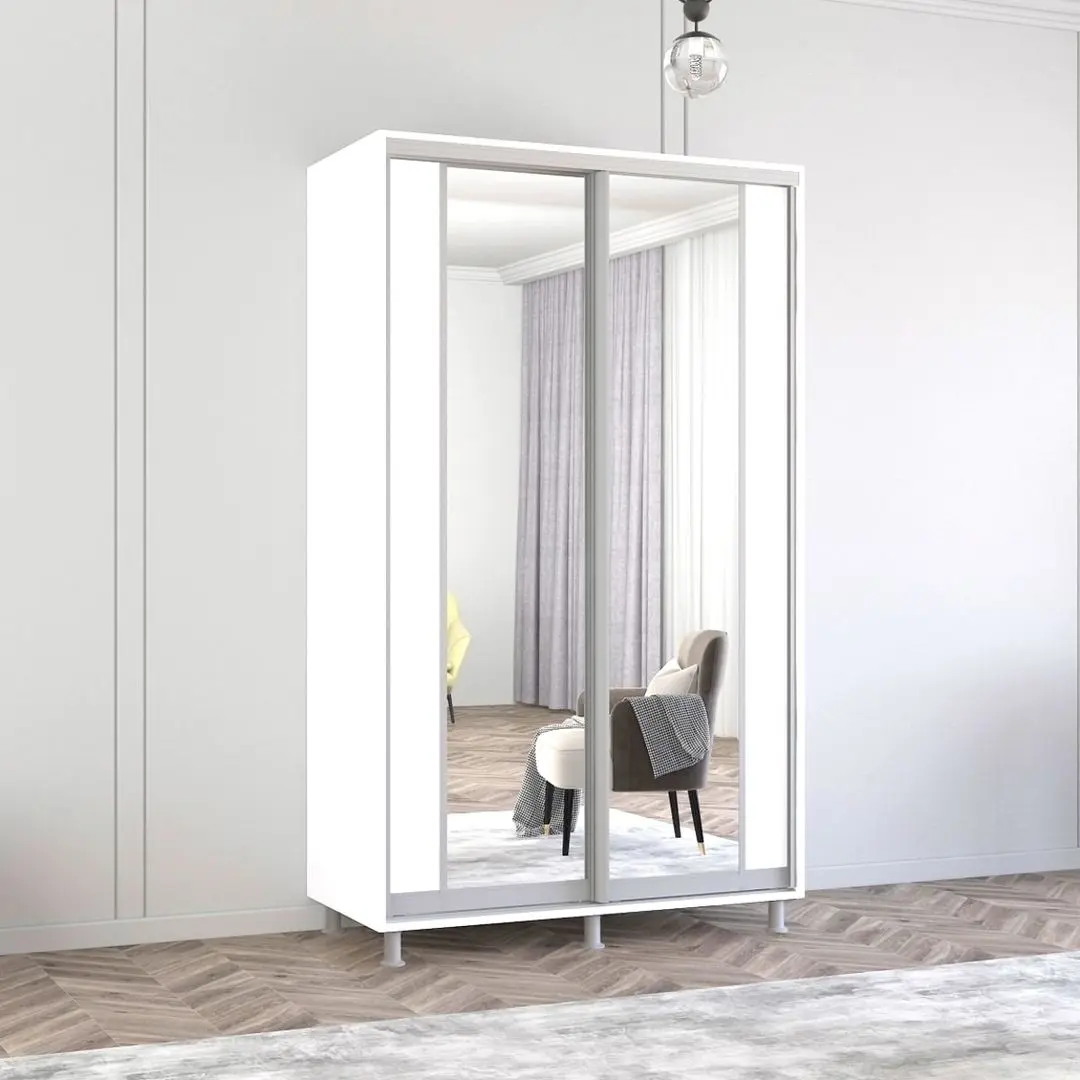 Шкаф-купе Mobildor Aron с зеркалом K2 130x200x60 (White)