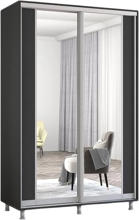 Dulap-cupe Mobildor Aron cu oglinda K2 130x230x60 (Anthracite) - 2