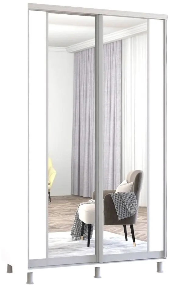 Шкаф-купе Mobildor Aron с зеркалом K2 140x220x60 (White) - 2