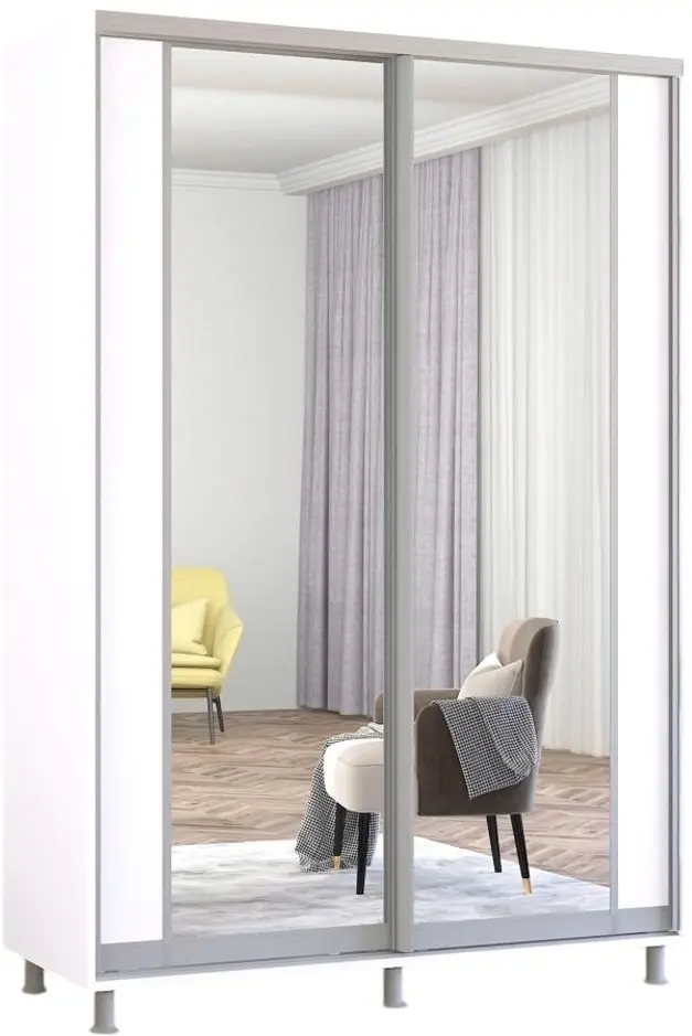 Dulap-cupe Mobildor Aron cu oglinda K2 150x200x60 (White) - 2