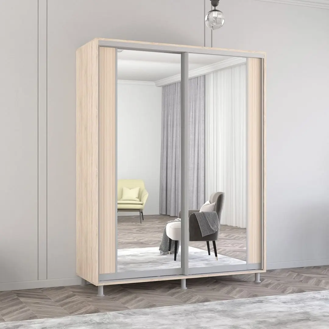 Dulap-cupe Mobildor Aron cu oglinda K2 170x220x60 (Sonoma Oak)