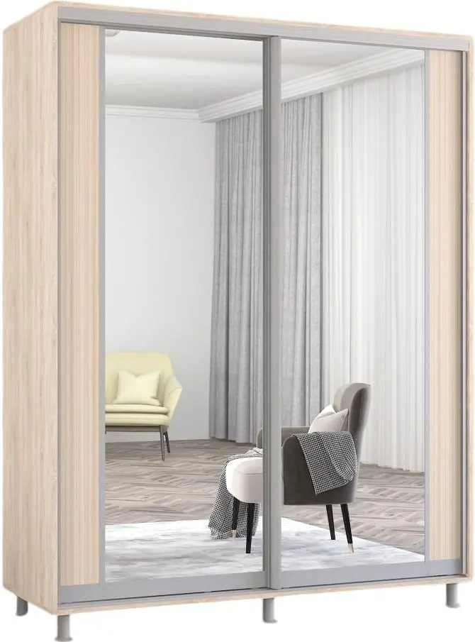 Dulap-cupe Mobildor Aron cu oglinda K2 170x240x60 (Sonoma Oak) - 2