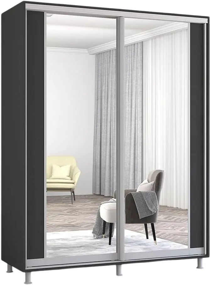 Dulap-cupe Mobildor Aron cu oglinda K2 180x210x60 (Anthracite) - 2