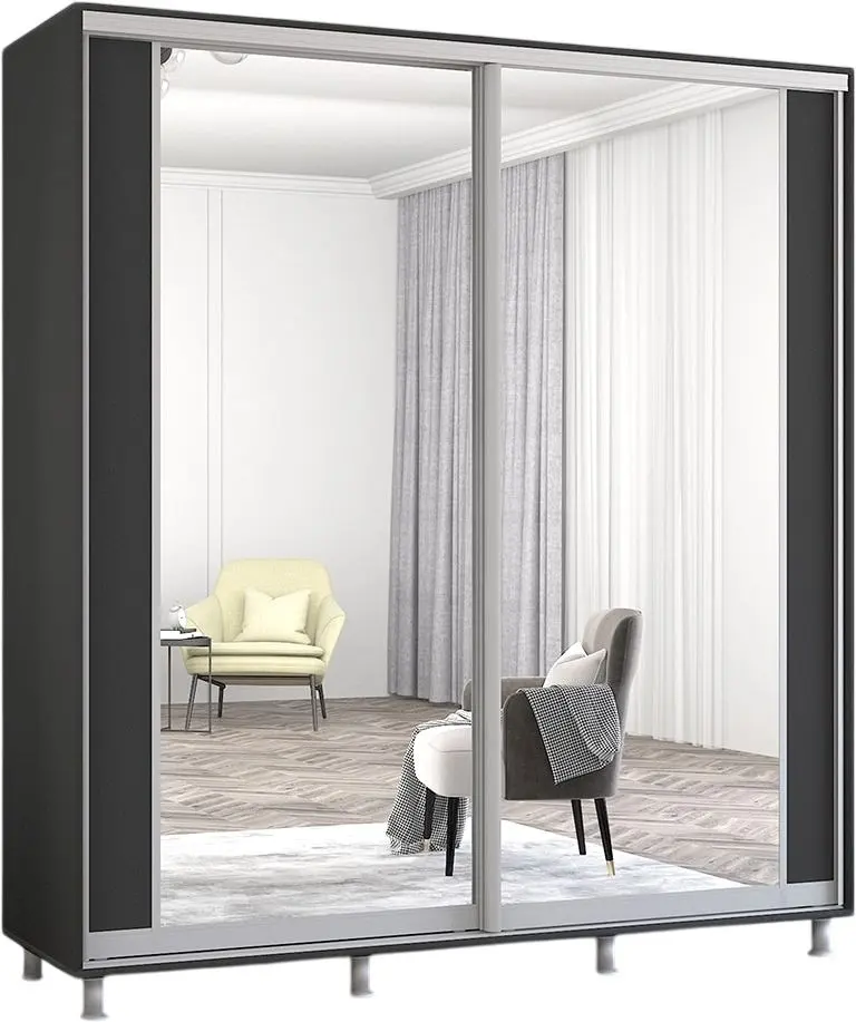Dulap-cupe Mobildor Aron cu oglinda K2 190x200x60 (Anthracite) - 2