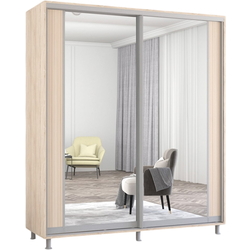 Dulap-cupe Mobildor Aron cu oglinda K2 220x210x60 (Sonoma Oak) Thumb