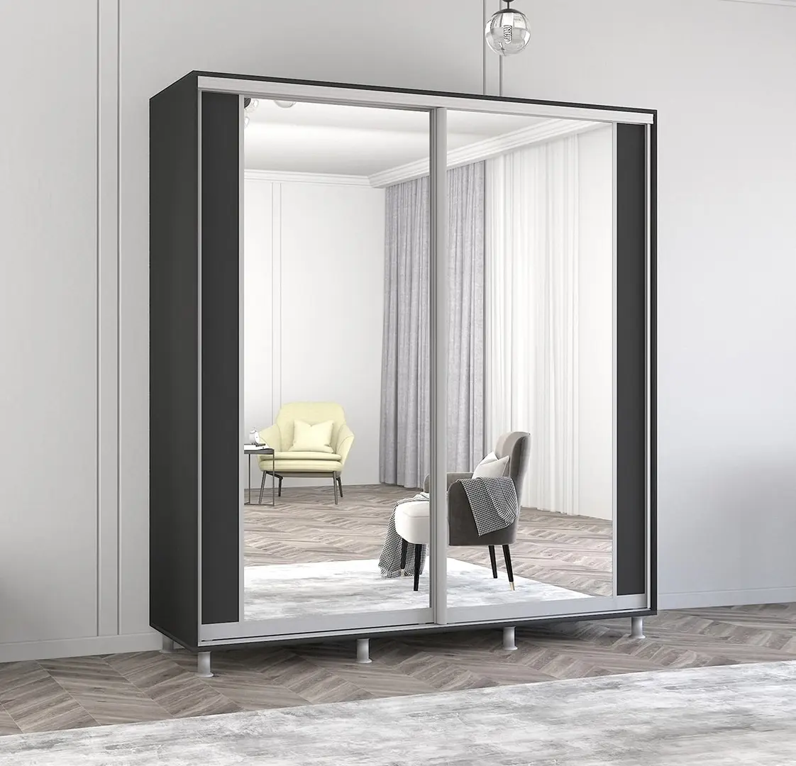 Dulap-cupe Mobildor Aron cu oglinda K2 220x230x60 (Anthracite)