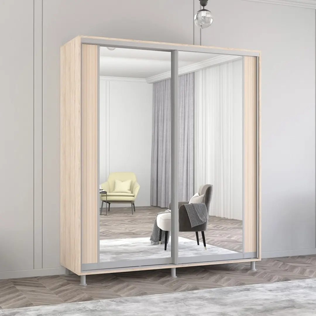 Dulap-cupe Mobildor Aron cu oglinda K2 230x220x60 (Sonoma Oak)