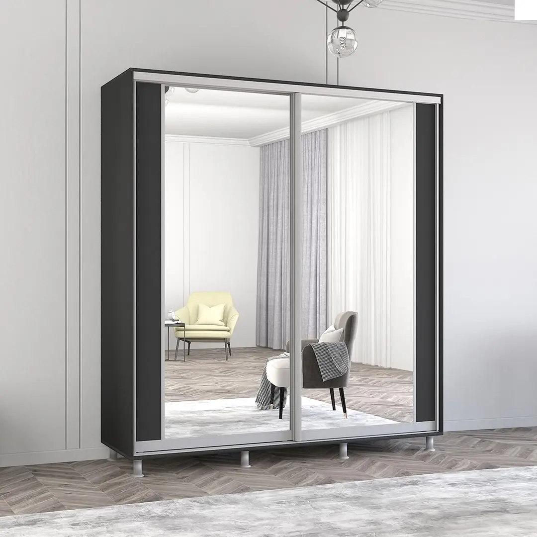 Dulap-cupe Mobildor Aron cu oglinda K2 230x240x60 (Anthracite)