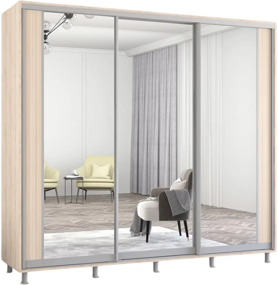 Dulap-cupe Mobildor Aron cu oglinda K2 240x200x60 (Sonoma Oak) - 2