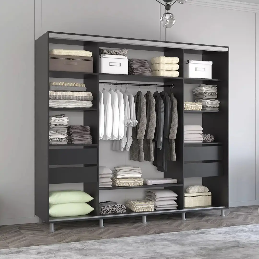 Dulap-cupe Mobildor Aron cu oglinda K2 240x220x60 (Anthracite) - 3