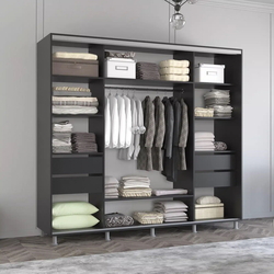 Dulap-cupe Mobildor Aron cu oglinda K2 250x220x60 (Anthracite) Thumb