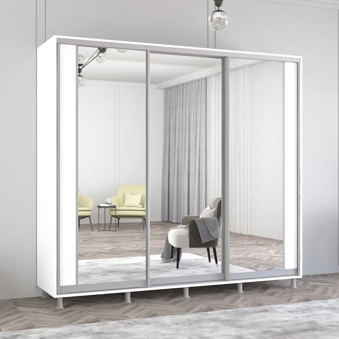 Dulap-cupe Mobildor Aron cu oglinda K2 250x230x60 (White)