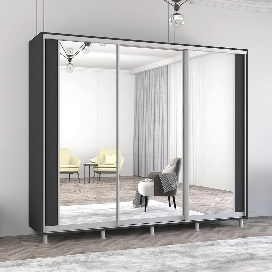 Dulap-cupe Mobildor Aron cu oglinda K2 260x200x60 (Anthracite)