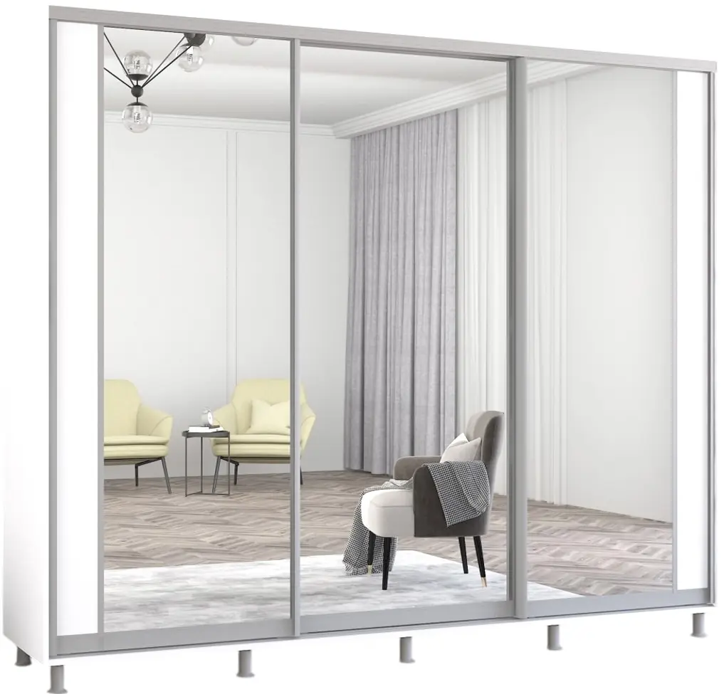 Dulap-cupe Mobildor Aron cu oglinda K2 260x200x60 (White) - 2