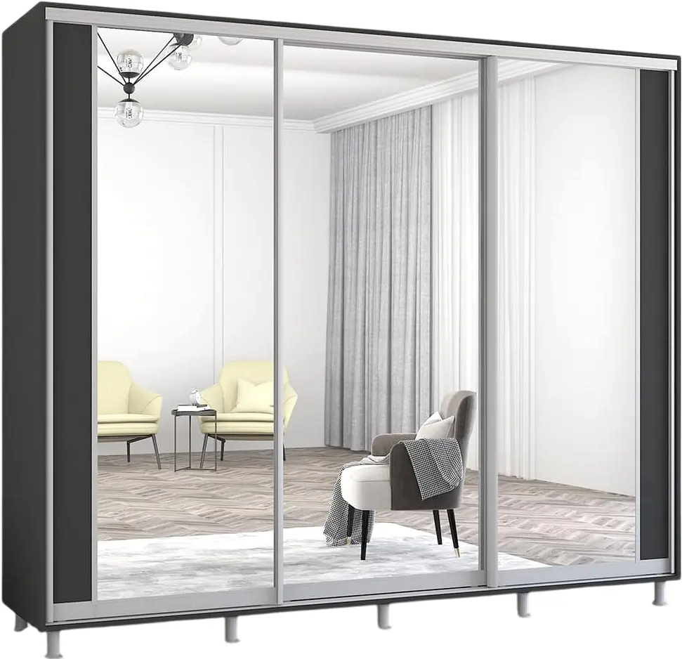 Dulap-cupe Mobildor Aron cu oglinda K2 260x220x60 (Anthracite) - 2