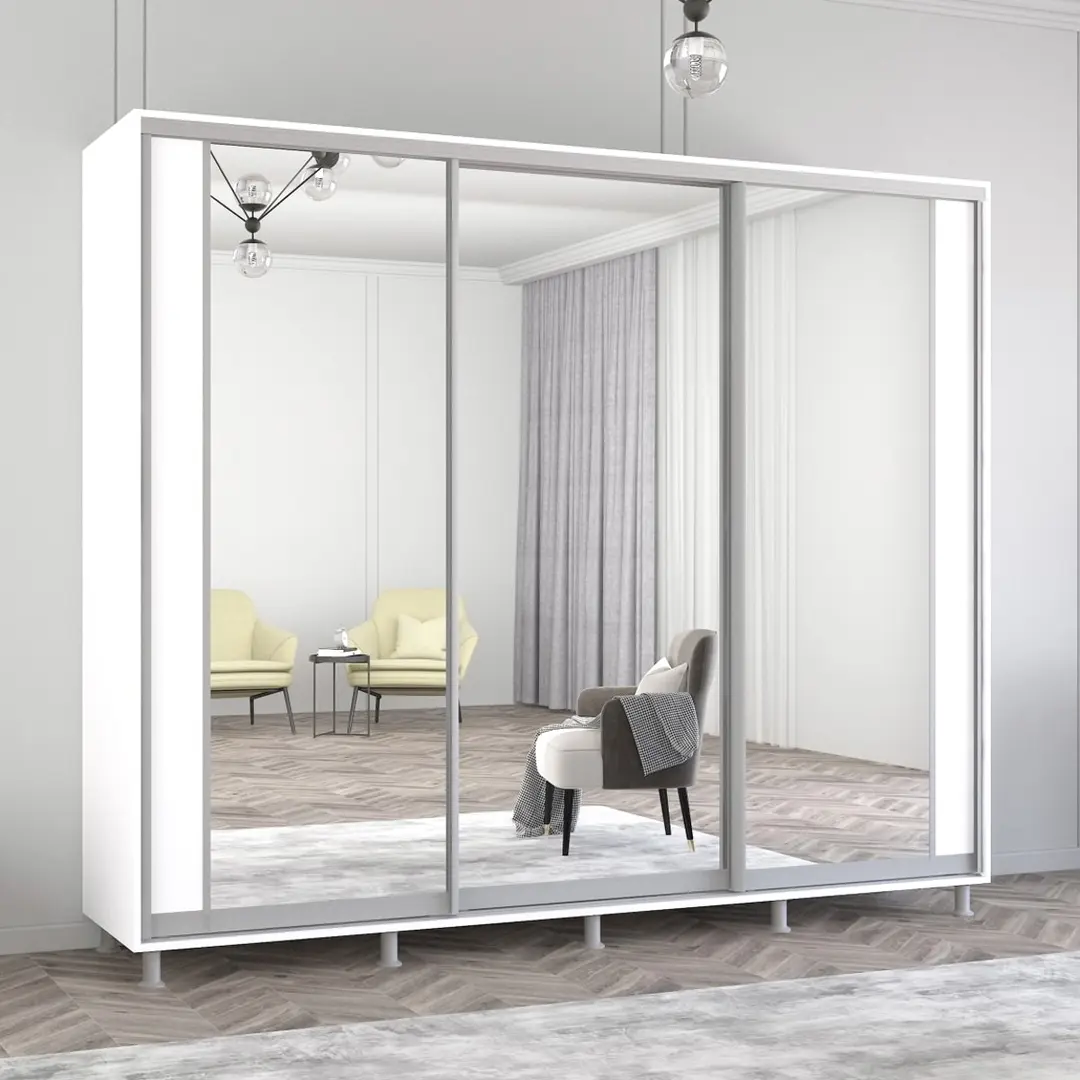 Dulap-cupe Mobildor Aron cu oglinda K2 260x240x60 (White)