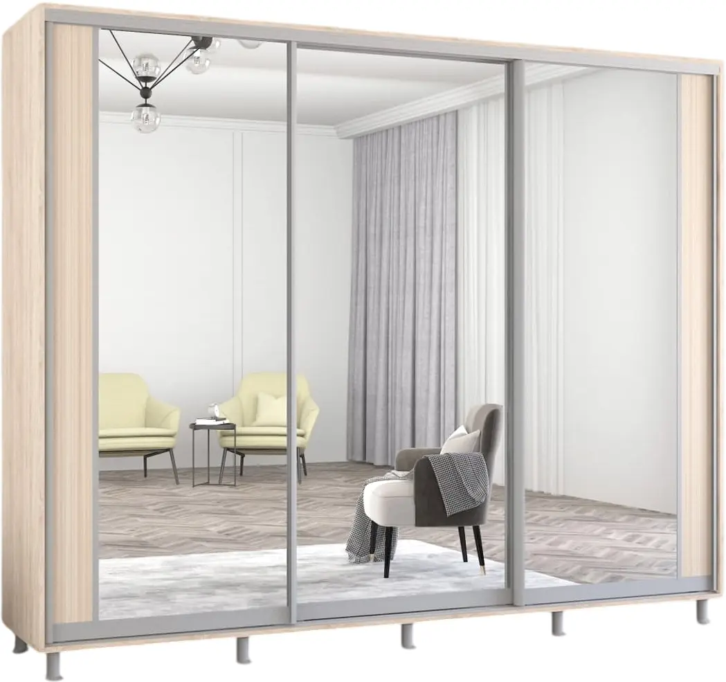 Dulap-cupe Mobildor Aron cu oglinda K2 270x240x60 (Sonoma Oak) - 2