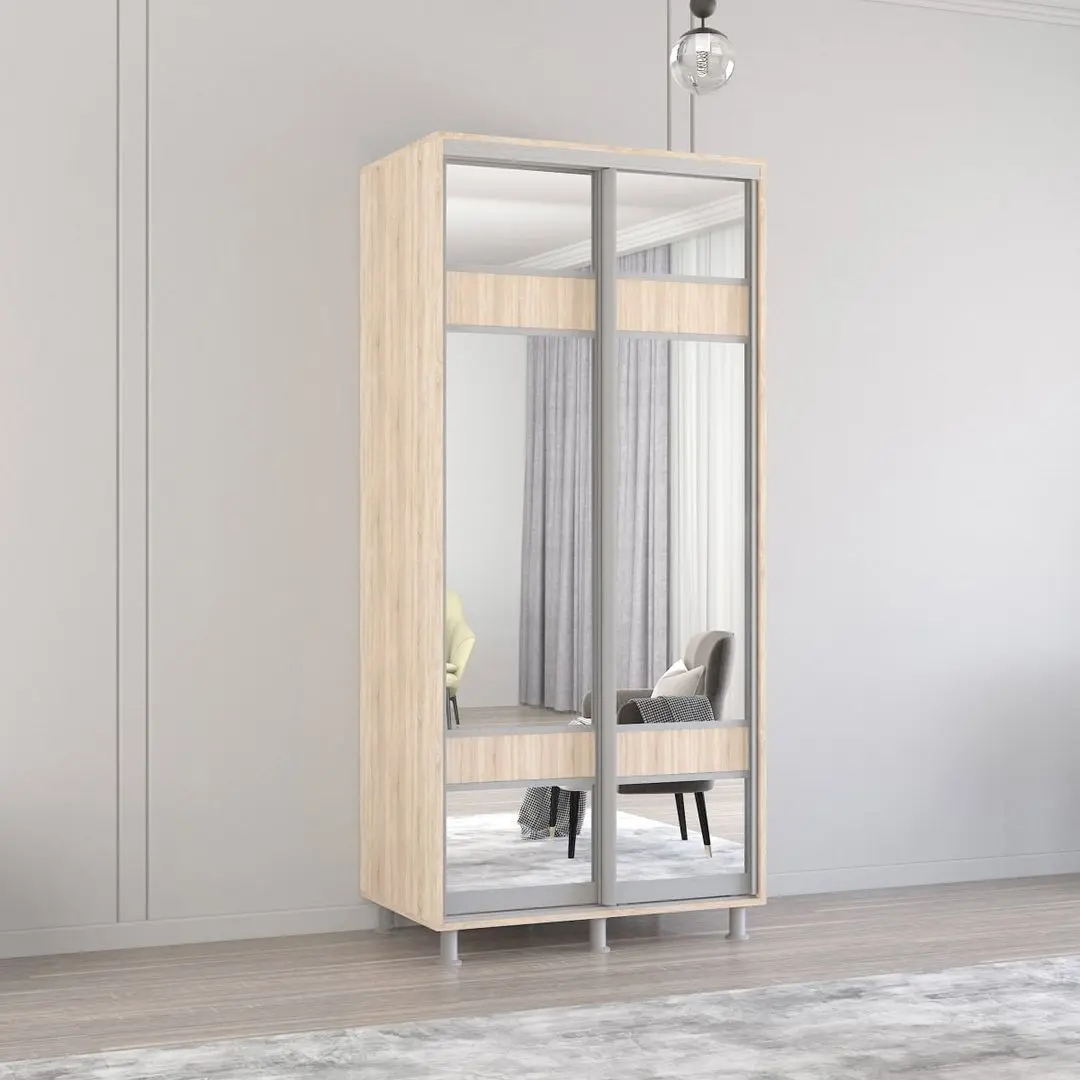 Dulap-cupe Mobildor Aron cu oglinda K3 Zebra 100x200x60 (Sonoma Oak)