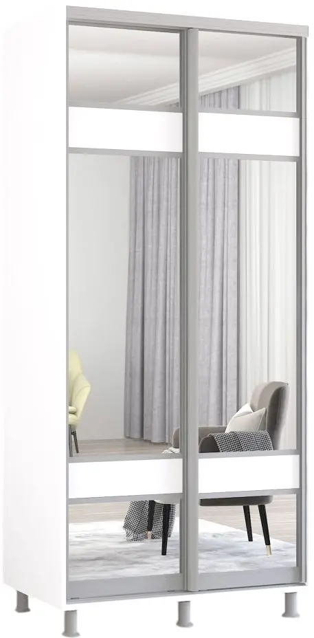 Dulap-cupe Mobildor Aron cu oglinda K3 Zebra 100x200x60 (White)