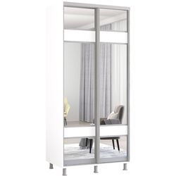 Dulap-cupe Mobildor Aron cu oglinda K3 Zebra 100x210x60 (White) Thumb