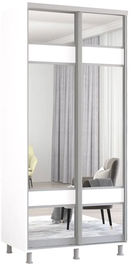 Dulap-cupe Mobildor Aron cu oglinda K3 Zebra 100x210x60 (White)