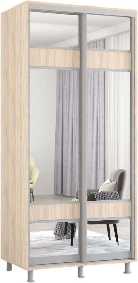 Dulap-cupe Mobildor Aron cu oglinda K3 Zebra 100x230x60 (Sonoma Oak) - 2