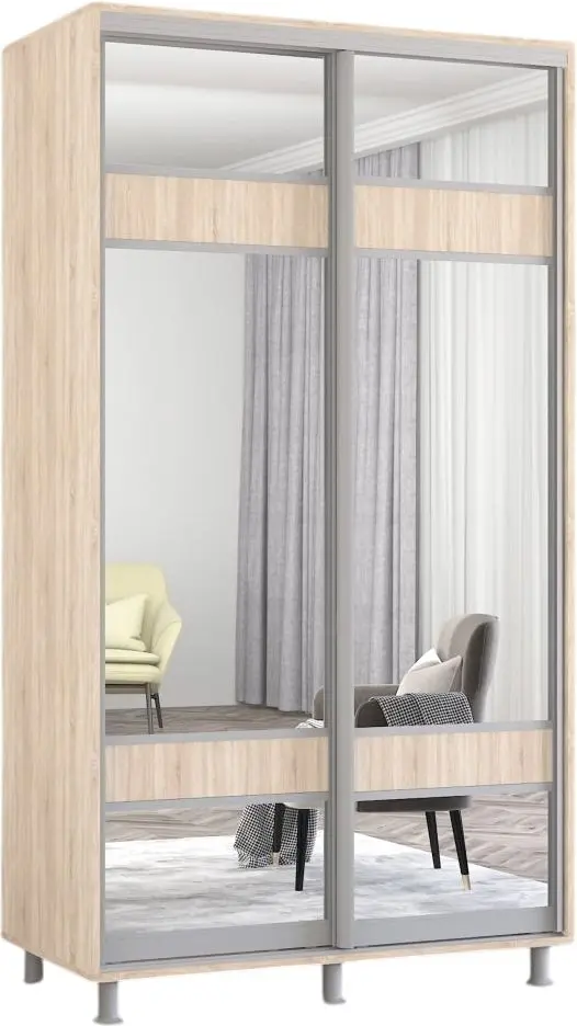 Dulap-cupe Mobildor Aron cu oglinda K3 Zebra 110x210x60 (Sonoma Oak) - 2