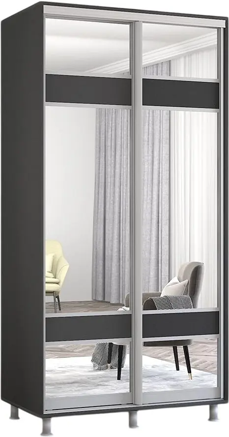 Dulap-cupe Mobildor Aron cu oglinda K3 Zebra 120x200x60 (Anthracite)