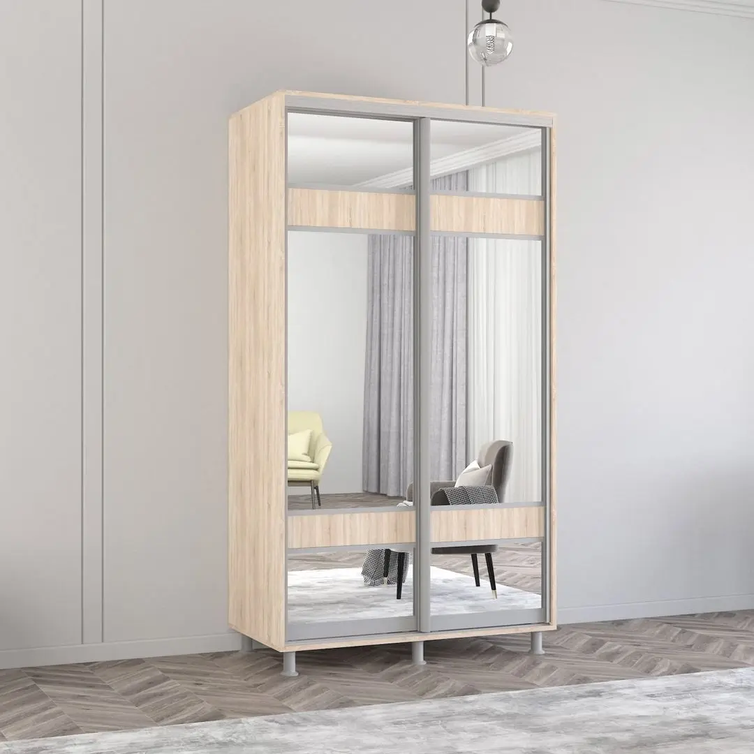 Шкаф-купе Mobildor Aron с зеркалом K3 Zebra 120x200x60 (Sonoma Oak)