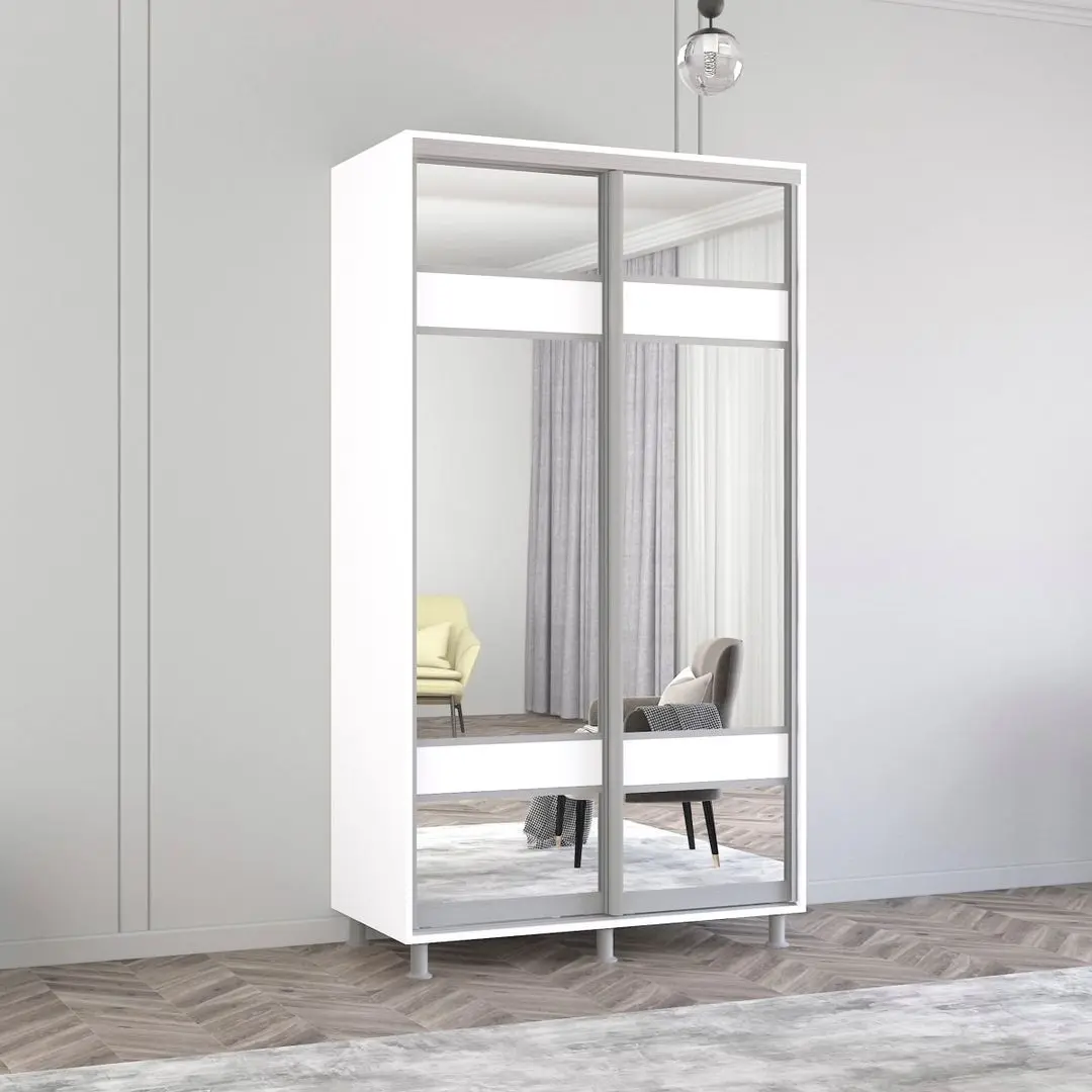 Шкаф-купе Mobildor Aron с зеркалом K3 Zebra 120x210x60 (White)