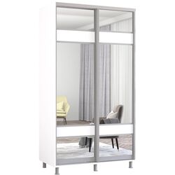 Шкаф-купе Mobildor Aron с зеркалом K3 Zebra 120x230x60 (White) Thumb