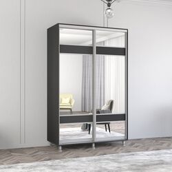 Dulap-cupe Mobildor Aron cu oglinda K3 Zebra 130x220x60 (Anthracite)