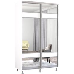 Dulap-cupe Mobildor Aron cu oglinda K3 Zebra 130x240x60 (White) Thumb