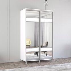 Dulap-cupe Mobildor Aron cu oglinda K3 Zebra 140x220x60 (White)