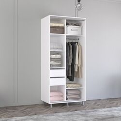 Шкаф-купе Mobildor Aron с зеркалом K3 Zebra 140x230x60 (White) Thumb