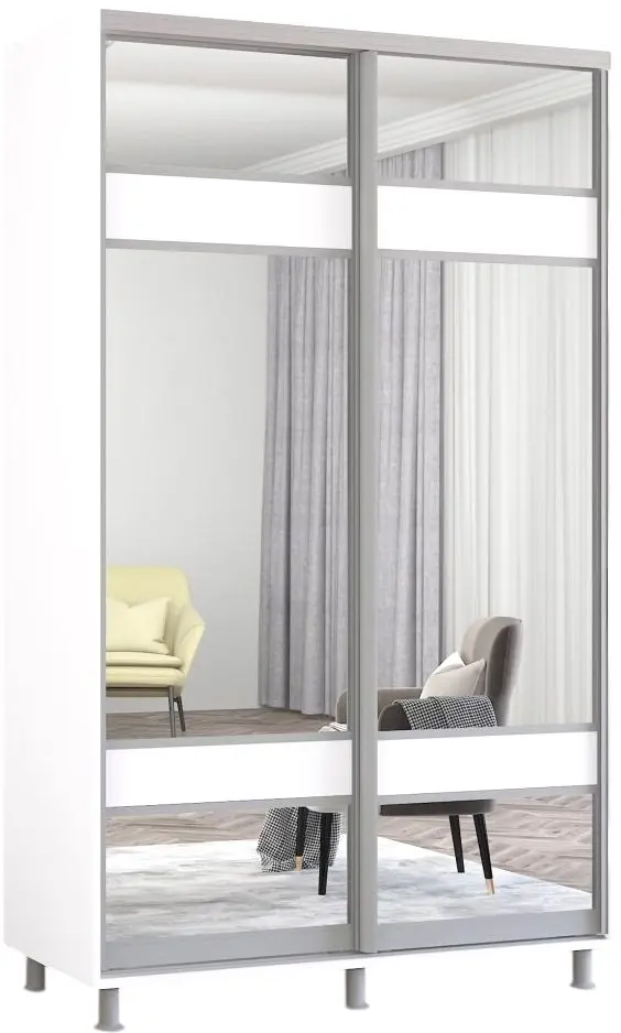 Dulap-cupe Mobildor Aron cu oglinda K3 Zebra 140x240x60 (White)