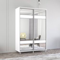 Шкаф-купе Mobildor Aron с зеркалом K3 Zebra 150x210x60 (White)
