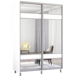 Dulap-cupe Mobildor Aron cu oglinda K3 Zebra 150x230x60 (White) Thumb