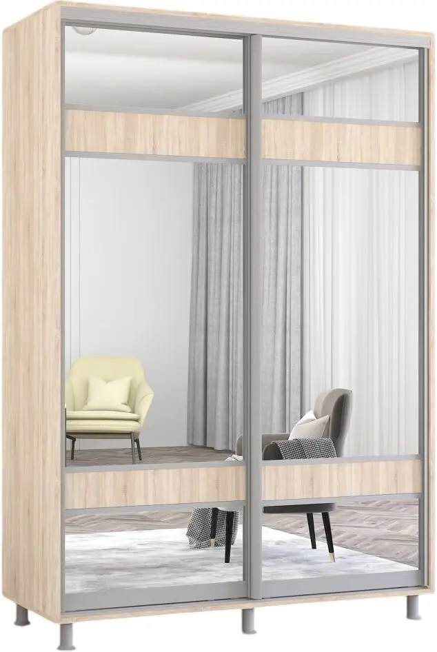 Dulap-cupe Mobildor Aron cu oglinda K3 Zebra 160x200x60 (Sonoma Oak)