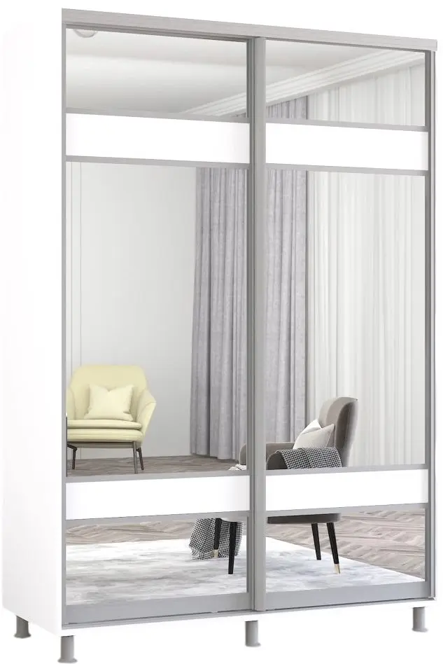 Dulap-cupe Mobildor Aron cu oglinda K3 Zebra 160x200x60 (White)