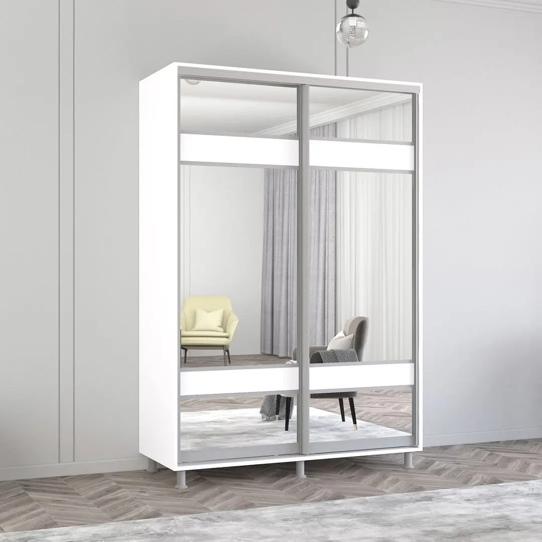 Dulap-cupe Mobildor Aron cu oglinda K3 Zebra 160x200x60 (White)