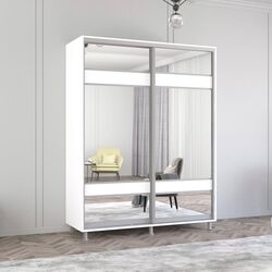 Dulap-cupe Mobildor Aron cu oglinda K3 Zebra 170x200x60  (White)