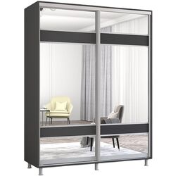 Dulap-cupe Mobildor Aron cu oglinda K3 Zebra 170x230x60 (Anthracite) Thumb