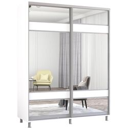 Dulap-cupe Mobildor Aron cu oglinda K3 Zebra 170x230x60 (White) Thumb