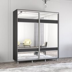 Dulap-cupe Mobildor Aron cu oglinda K3 Zebra 190x230x60 (Anthracite)