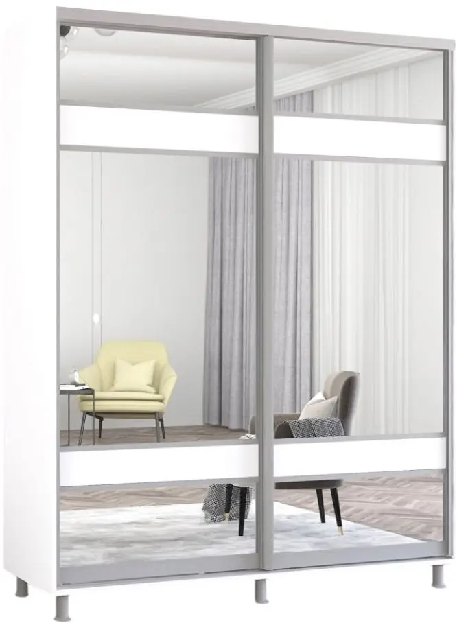 Dulap-cupe Mobildor Aron cu oglinda K3 Zebra 190x230x60 (White)