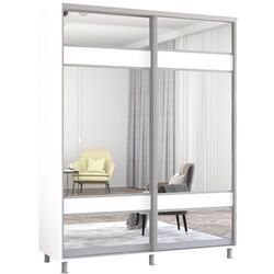 Шкаф-купе Mobildor Aron с зеркалом K3 Zebra 190x240x60 (White) Thumb